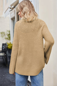 Raglan Sleeve Waffle Knit Sweater