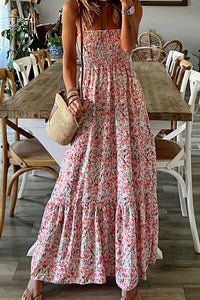 Smocked Floral Spaghetti Strap Dress - Summer Elegance | Augie & April