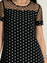 Polka Dot Short Sleeve Mini Dress