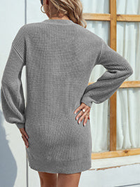 V-Neck Sweater Dress