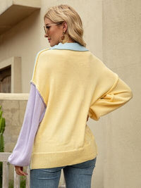 Color Block Dropped Shoulder Sweater | Stylish Women's Fashion at Augie & April