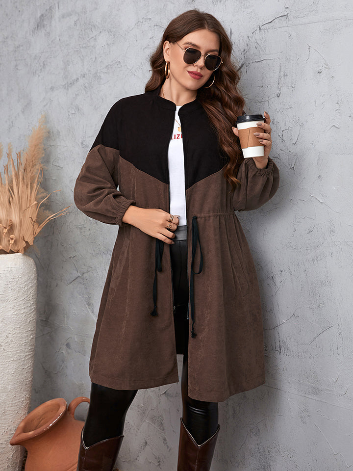 Two-Tone Dropped Shoulder Trench Coat
