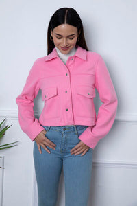 Snap Down Collared Neck Jacket