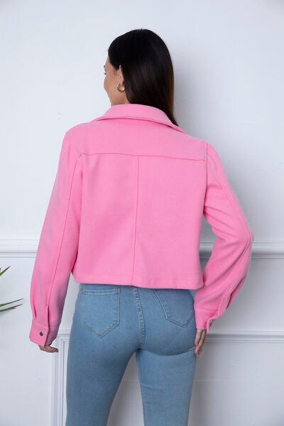 Snap Down Collared Neck Jacket