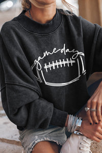 Round Neck Long Sleeve FOOTBALL Graphic Sweatshirt