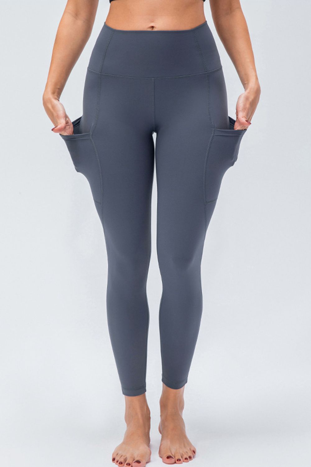 Breathable Wide Waistband Active Leggings with Pockets | Augie & April