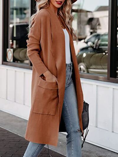 Open Front Dropped Shoulder Outerwear | Bold & Contemporary Style |Augie & April
