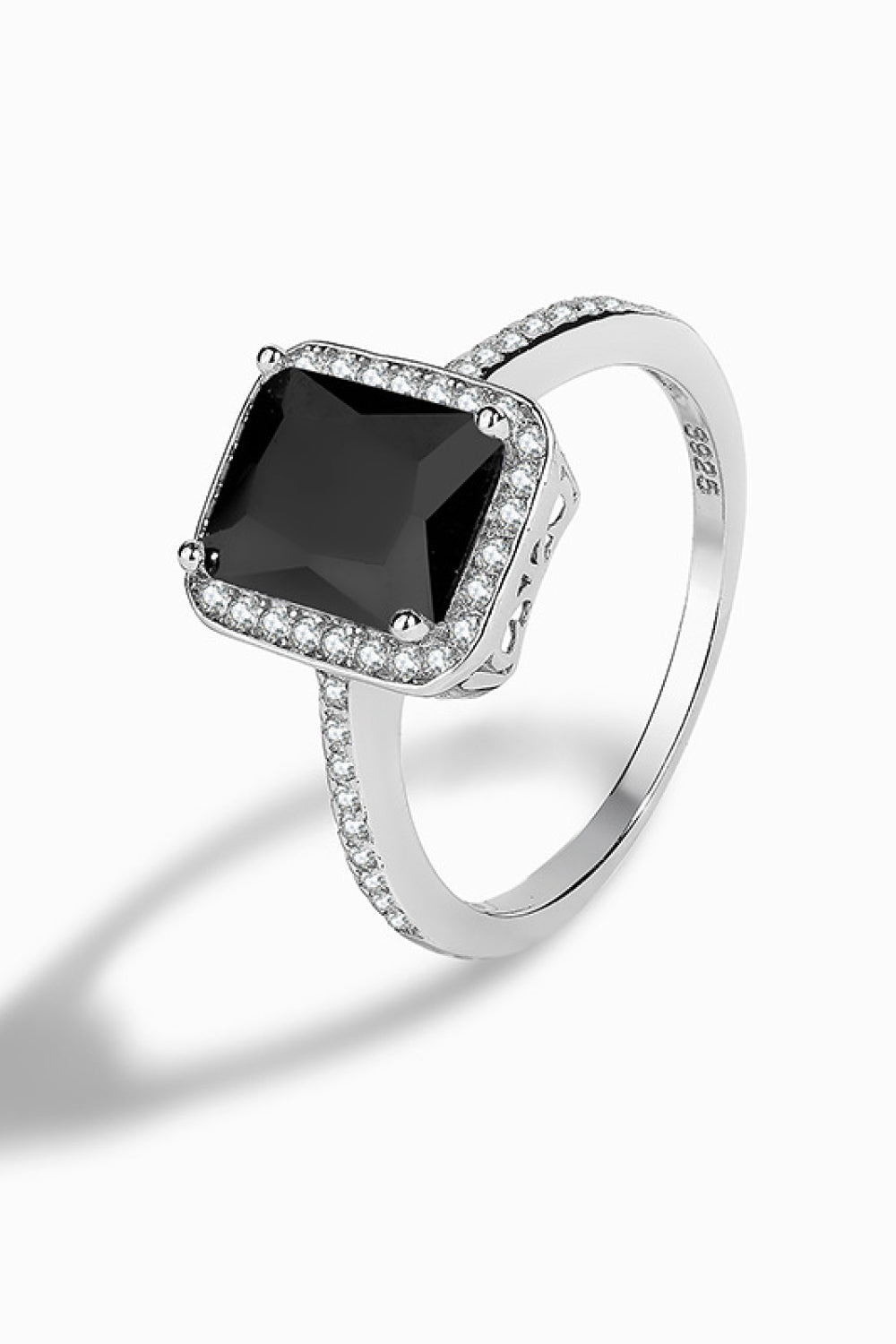 Platinum-Plated Agate Ring
